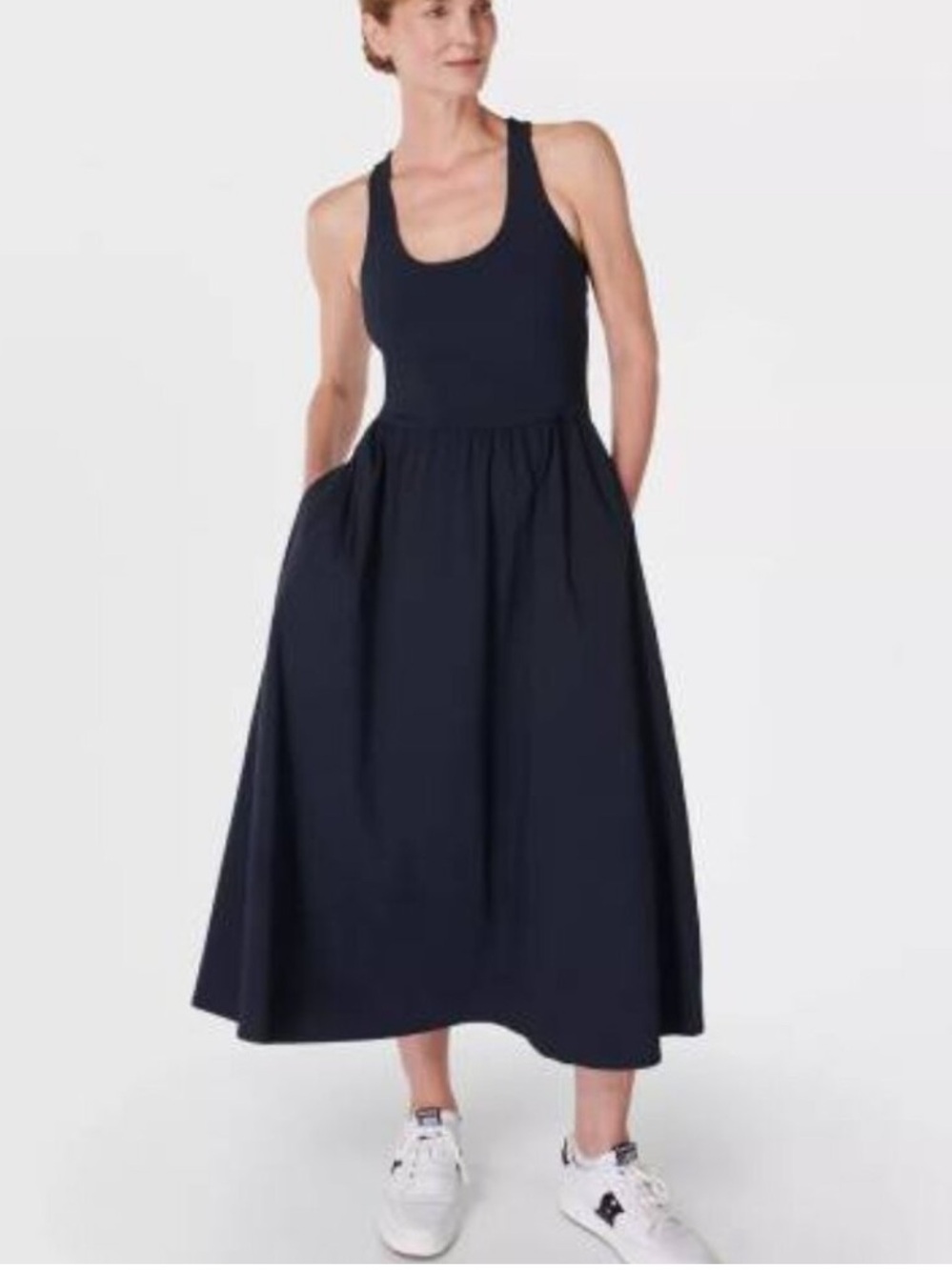 Sweaty Betty Explorer Ribbed Racer Dress in blue Size 10